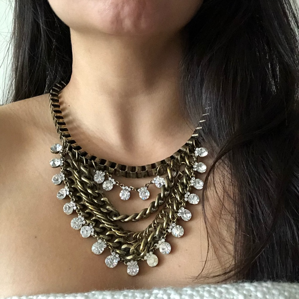 Antique Multi Chain Statement Necklace - image 1